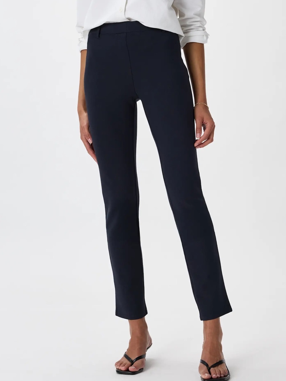 Quince Like New Ultra Stretch Ponte Straight leg Pants in Navy Size Small